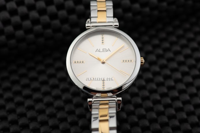 Alba AG2013X1 Ladies Silver Dial Dual Tone Stainless Steel Strap