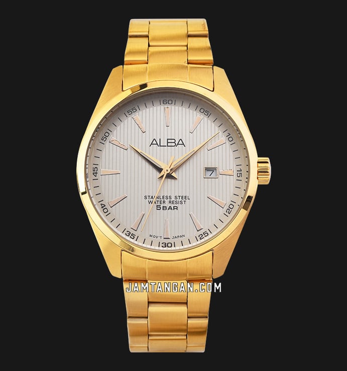 Alba Prestige AG8384X1 Gold Dial Gold Stainless Steel Strap