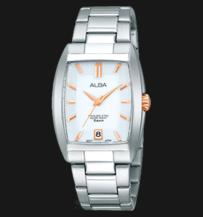 Alba Prestige AG8461X1 Ladies White Dial Stainless Steel Strap
