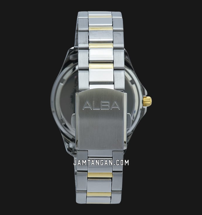Alba AG8G72X1 Men Black Dial Dual Tone Stainless Steel Strap