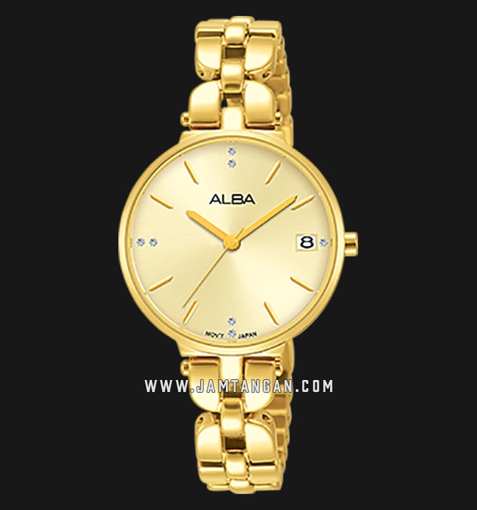 Alba AG8J48X1 Light Gold Dial Gold Stainless Steel