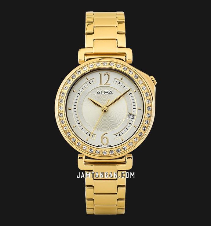 Alba Fashion AG8K08X1 Gold Dial Gold Stainless Steel Strap