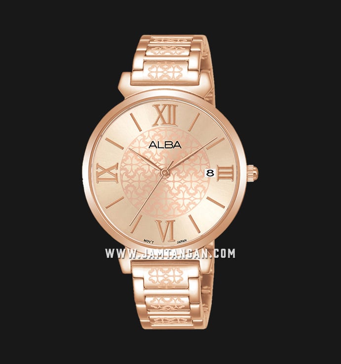 Alba AG8K68X1 Ladies Rose Gold Dial Rose Gold Stainless Steel Strap