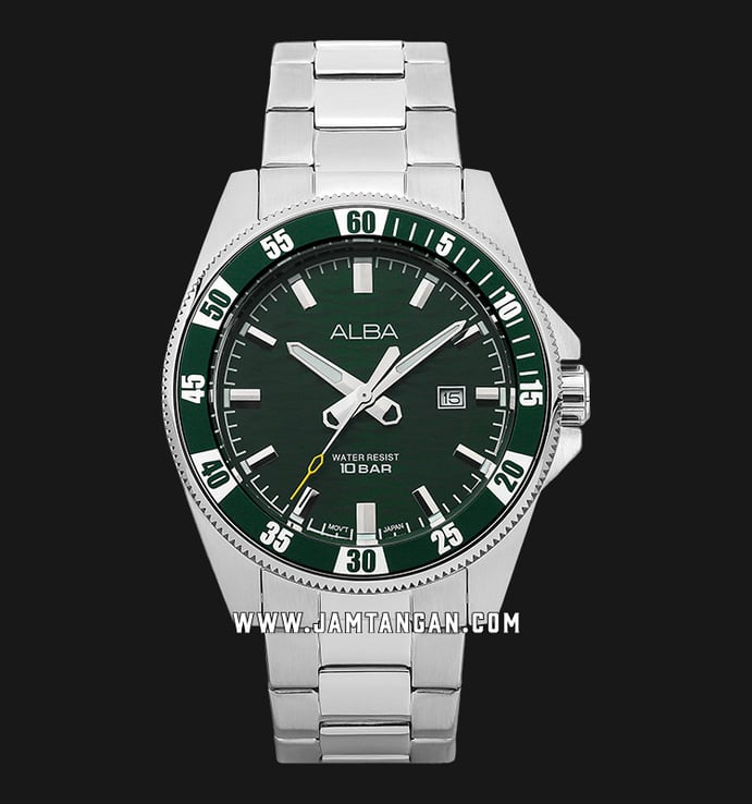 Alba Active AG8L87X1 Men Green Patterned Dial Stainless Steel Strap