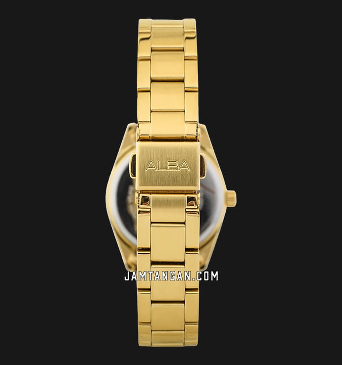 Alba Fashion AH7A22X1 Ladies Gold Dial Gold Stainless Steel Strap