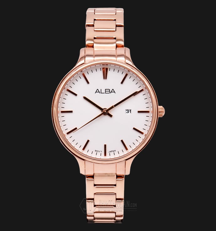 Alba AH7E48X1 White Dial Stainless Steel Bracelet