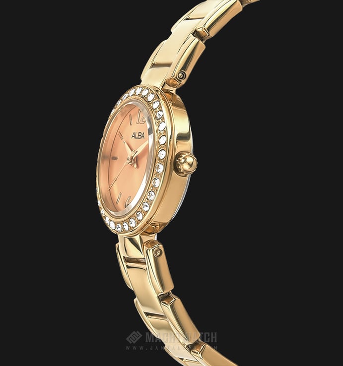 Alba AH7D60X1 Ladies Gold Dial Gold Stainless Steel Strap