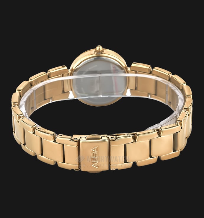 Alba AH7D60X1 Ladies Gold Dial Gold Stainless Steel Strap