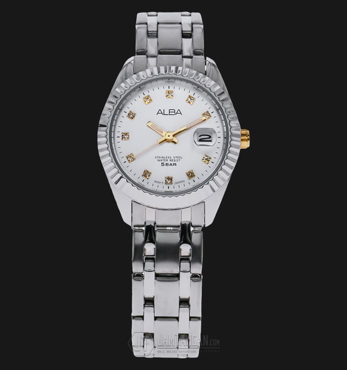 Alba AH7G05X1 White Dial Stainless Steel Bracelet