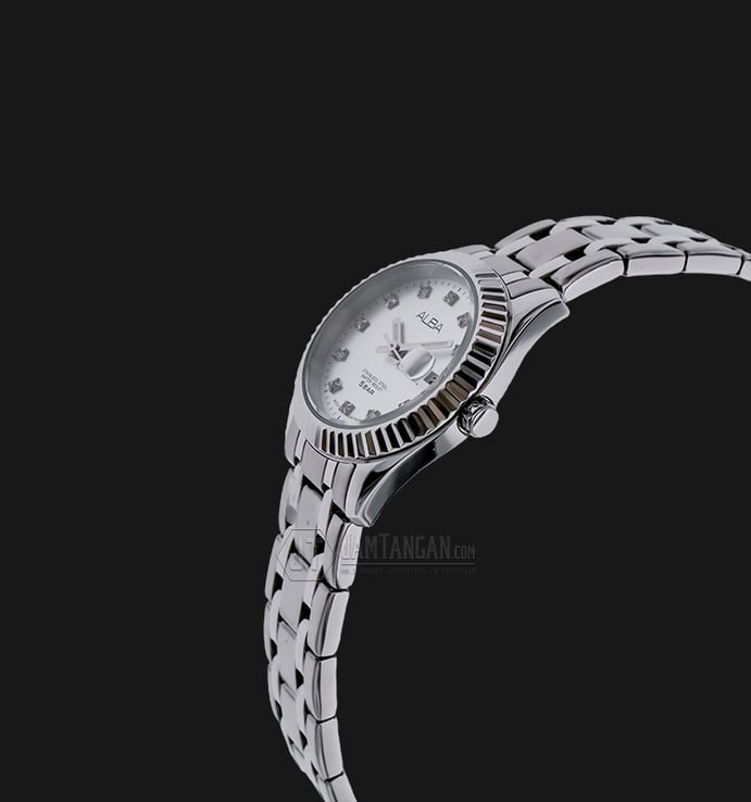 Alba AH7G09X1 White Dial Stainless Steel Bracelet