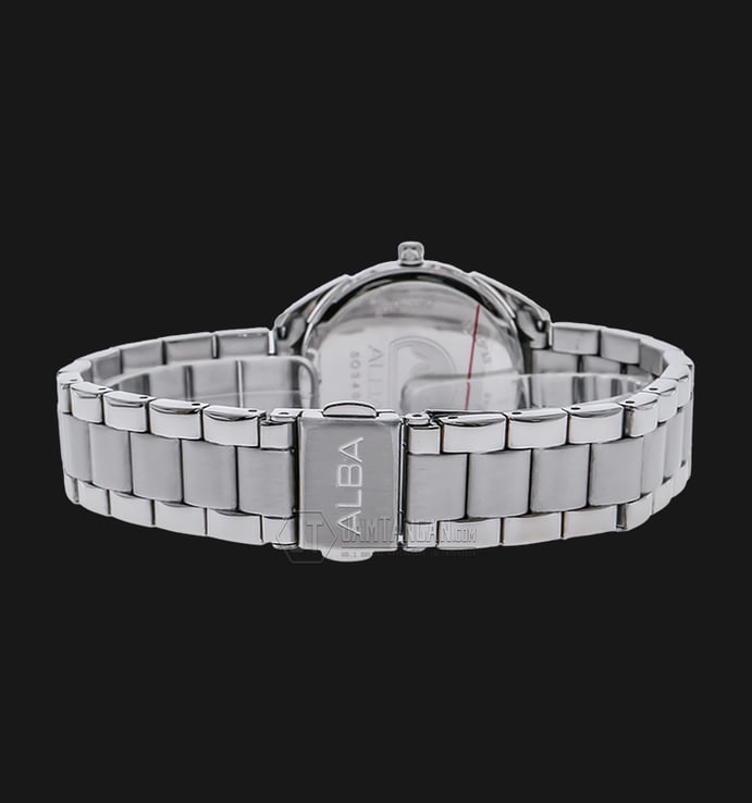Alba AH7H69X1 Silver White Patterned Dial Stainless Steel Bracelet