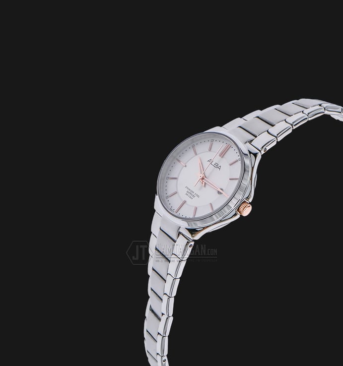 Alba AH7J61X1 White Dial Stainless Steel Bracelet