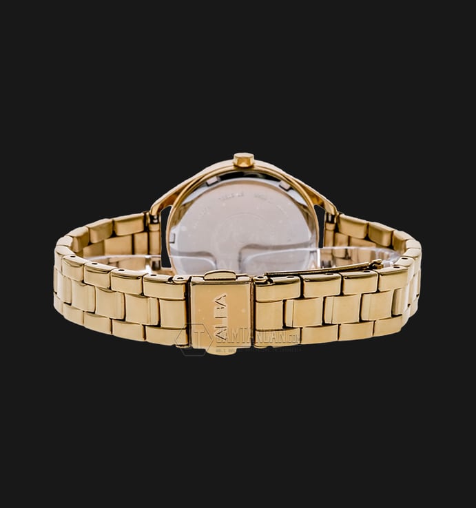 Alba AH7J86X1 White Patterned Dial Gold Stainless Steel Bracelet