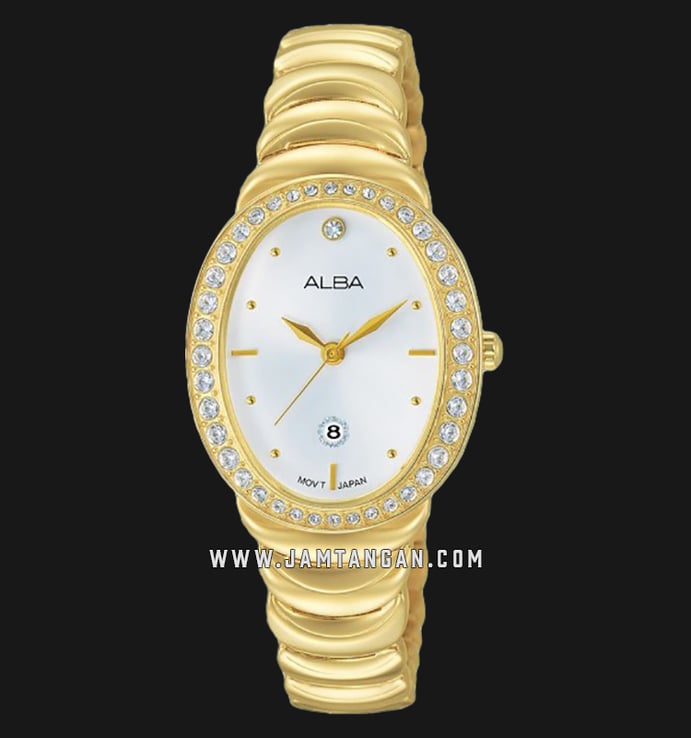 Alba AH7L42X1 White Dial Gold Stainless Steel