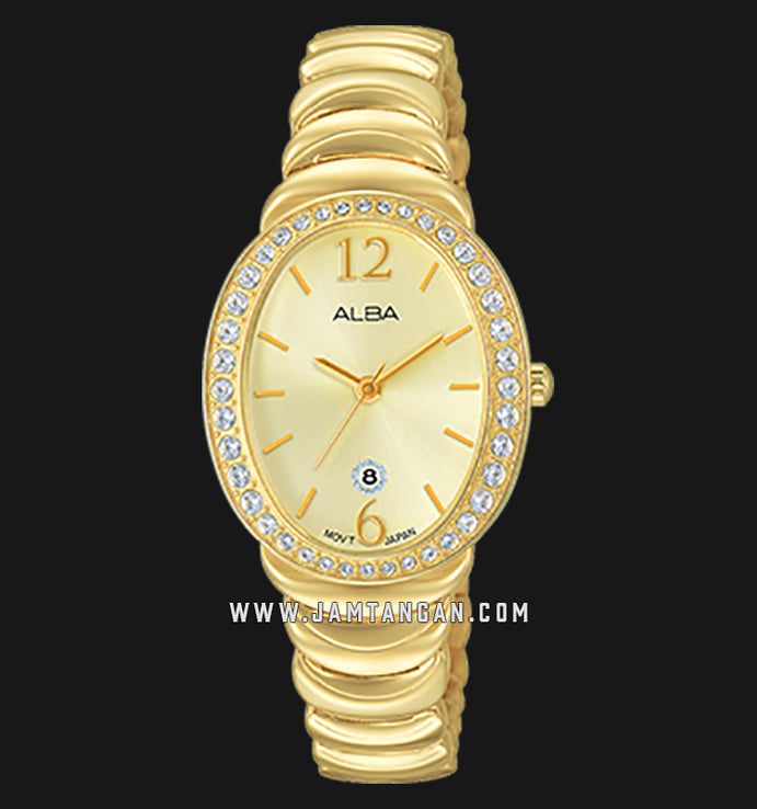 Alba AH7L44X1 Light Gold Dial Gold Stainless Steel
