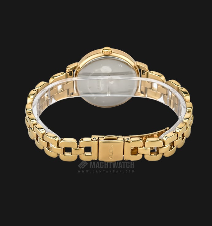 Alba AH7L56X1 Ladies Gold Motive Dial Gold Stainless Steel Strap