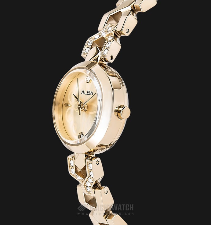 Alba AH7M44X1 Ladies Gold Dial Stainless Steel Watch