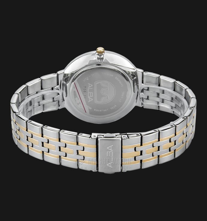 Alba AH7N46X1 Ladies White Dial Sapphire Crystal Dual-tone Stainless Steel Watch