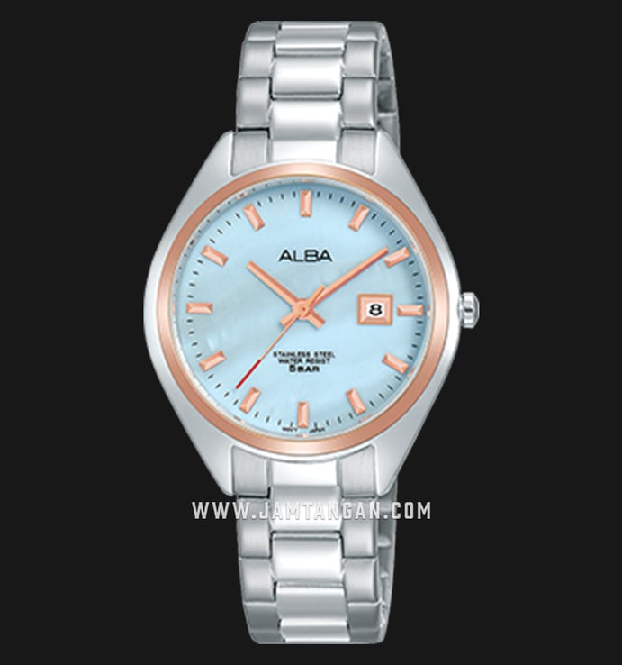 Alba AH7Q10X1 Ladies Blue Sky Dial Stainless Steel Strap