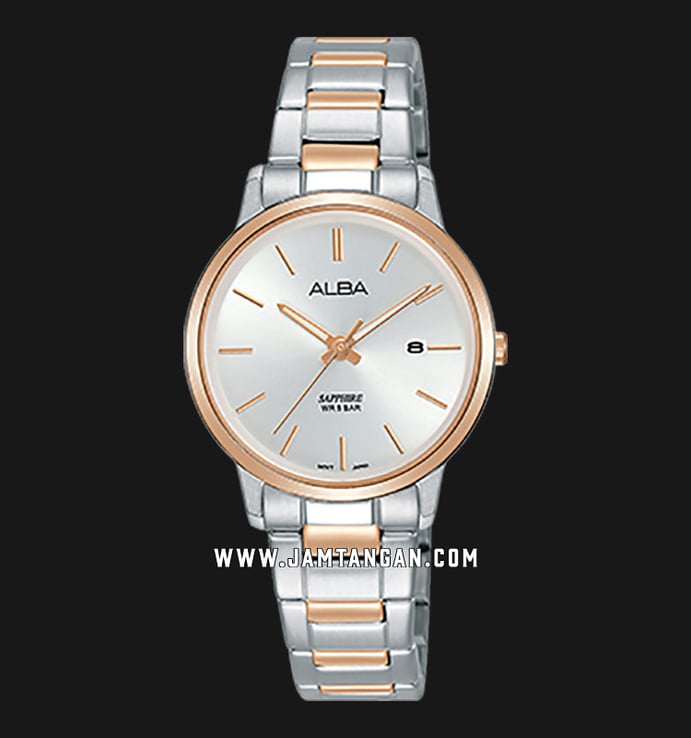 Alba AH7R50X1 Ladies Silver Dial Dual Tone Stainless Steel Strap