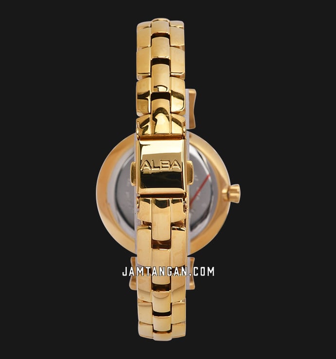 Alba Fashion AH7R76X1 Ladies Light Champagne Dial Gold Stainless Steel Strap