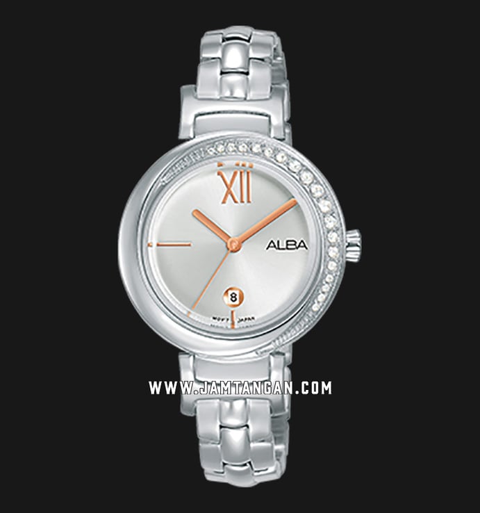 Alba Fashion AH7R83X1 Ladies Silver Dial Stainless Steel Strap