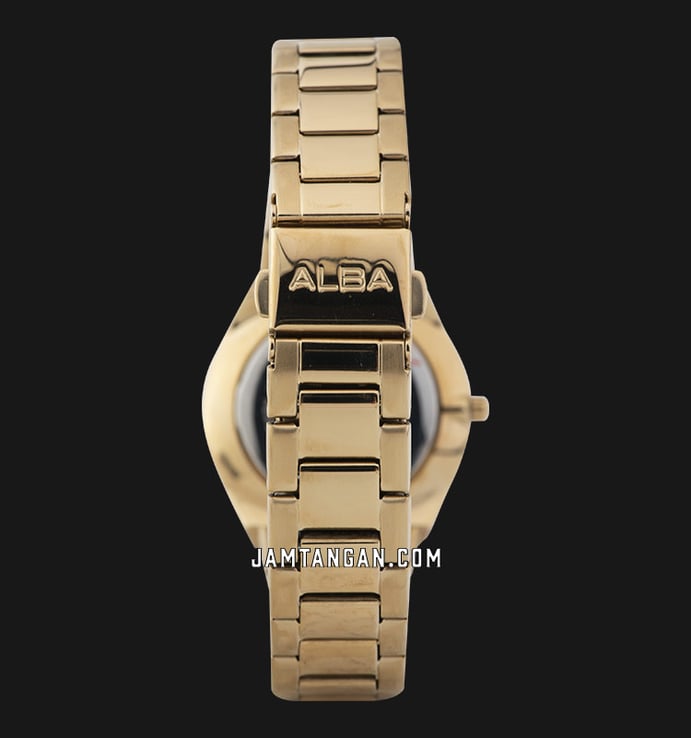 Alba AH7S22X1 Ladies Champagne Dial Gold Stainless Steel Strap