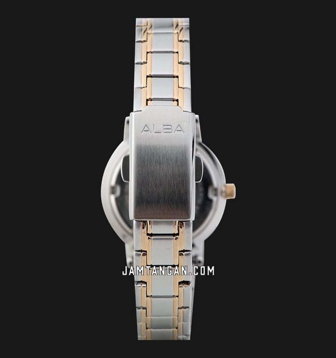 Alba Prestige AH7V62X1 Ladies Champagne Patterned Dial Dual Tone Stainless Steel Strap