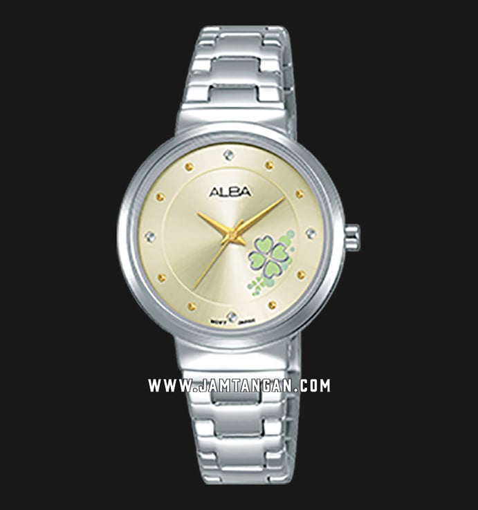 Alba AH8497X1 Ladies Champagne Dial Stainless Steel Strap