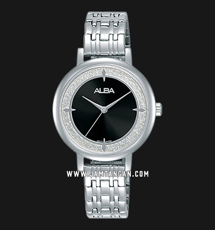 Alba Fashion AH8531X1 Ladies Black Dial Stainless Steel Strap