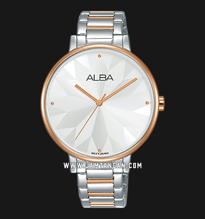 Alba Fashion AH8542X1 Ladies Silver White Dial Dual Tone Stainless Steel Strap
