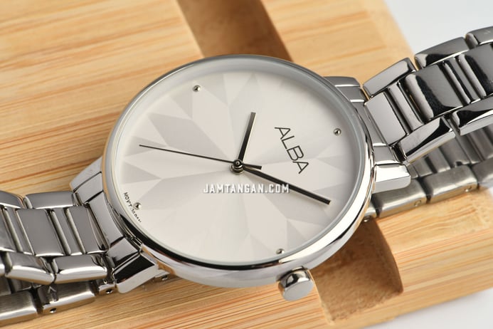 Alba Fashion AH8545X1 Ladies White Silver White Dial Stainless Steel Strap