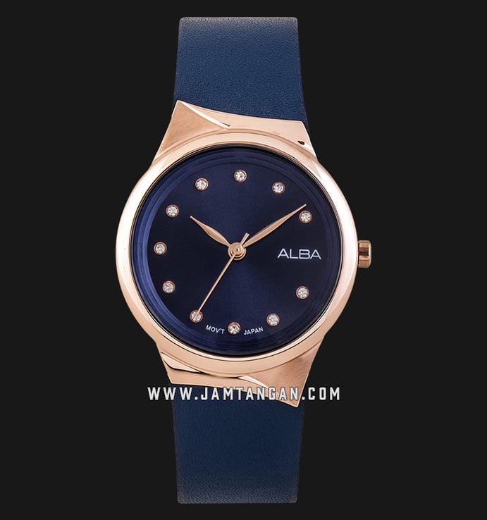 Alba AH8622X1 Ladies Blue Dial Blue Leather Strap