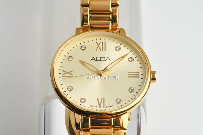 Alba AH8660X1 Ladies Gold Dial Gold Stainless Steel Strap
