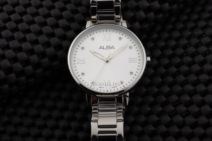 Alba Fashion AH8661X1 Ladies Silver White Dial Stainless Steel Strap