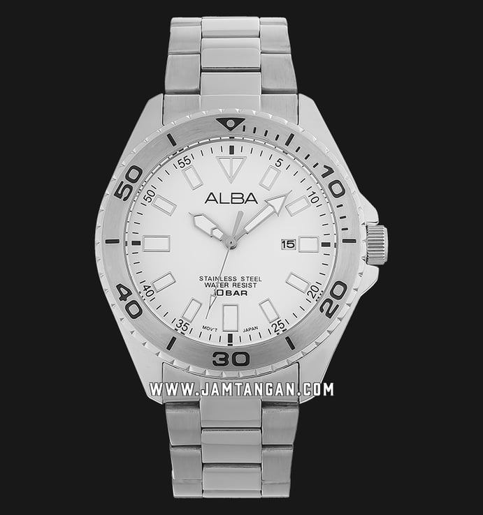 Alba AH9023X1 White Dial Stainless Steel