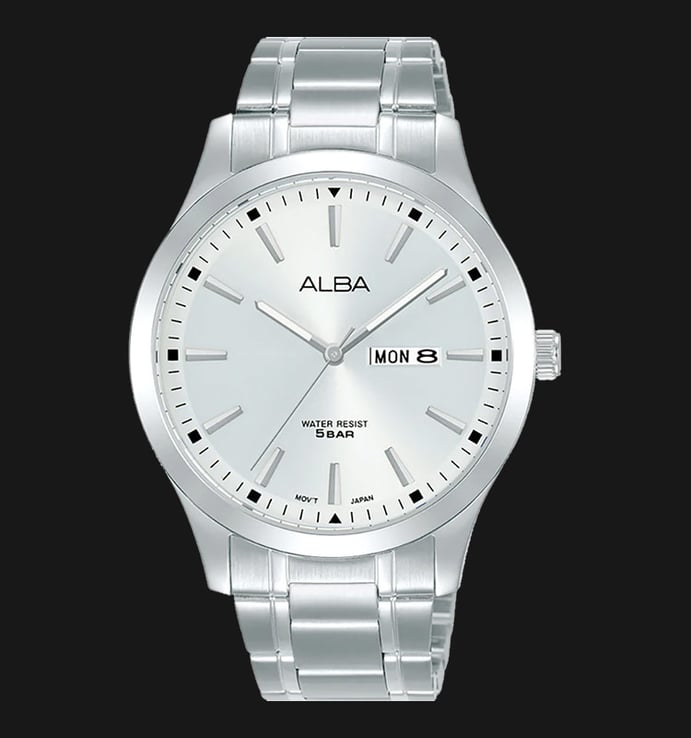 Alba Prestige AJ6157X1 Men Silver White Dial Stainless Steel Strap