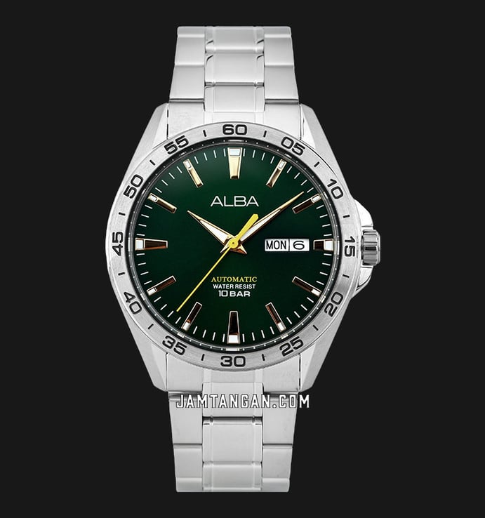 Alba Mechanical AL4303X1 Automatic Men Green Dial Stainless Steel Strap