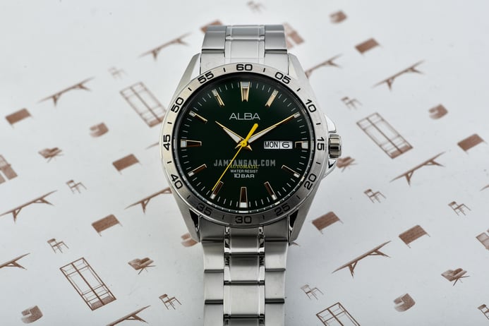 Alba Mechanical AL4303X1 Automatic Men Green Dial Stainless Steel Strap