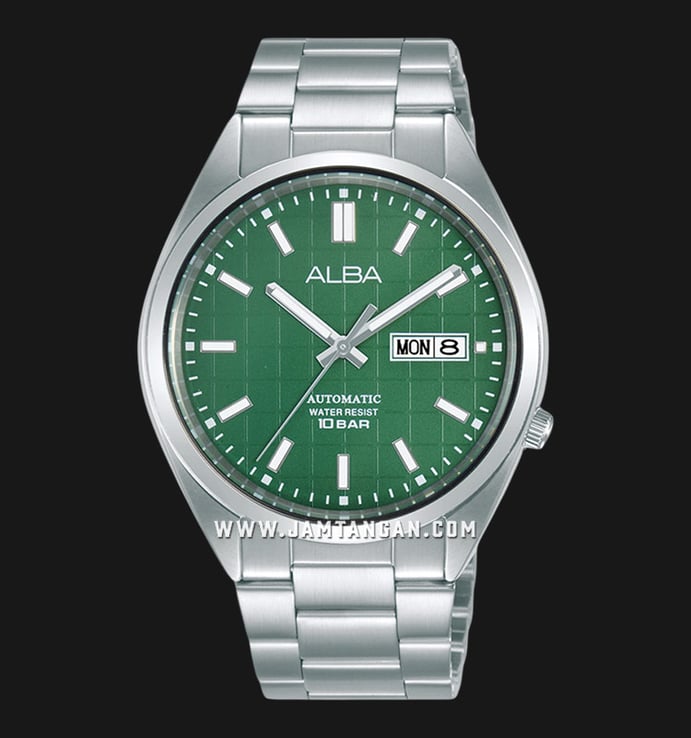 Alba Mechanical AL4319X1 Automatic Men Green Patterned Dial Stainless Steel Strap