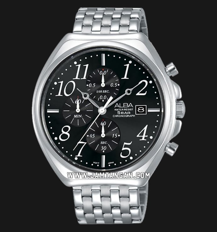Alba AM3475X1 Black Dial Stainless Steel 