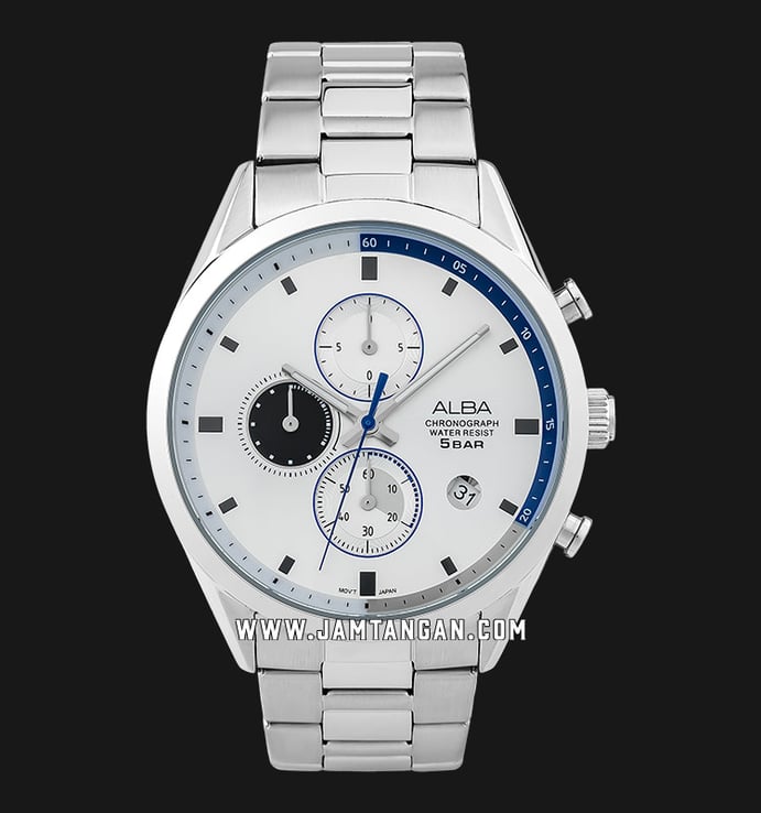 Alba Active AM3589X1 Chronograph Men Silver Dial Stainless Steel Strap