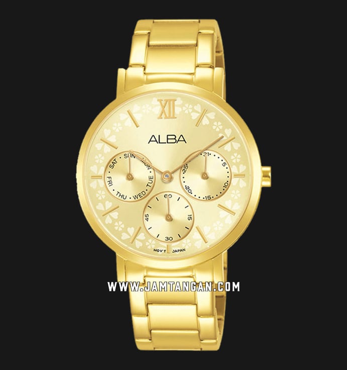 Alba AP6684X1 Ladies Light Gold Dial Gold Stainless Steel Strap