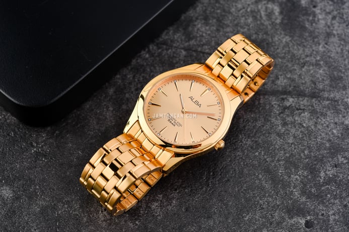Alba ARSY10X1 Man Gold Dial Gold Tone Stainless Steel Strap