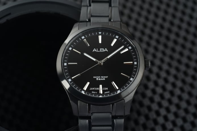 Alba Prestige ARX005X1 Men Black Dial Black Stainless Steel Strap