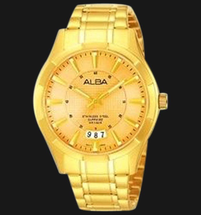 Alba AS9174X1 Man Gold Dial Gold Tone Stainless Steel Strap