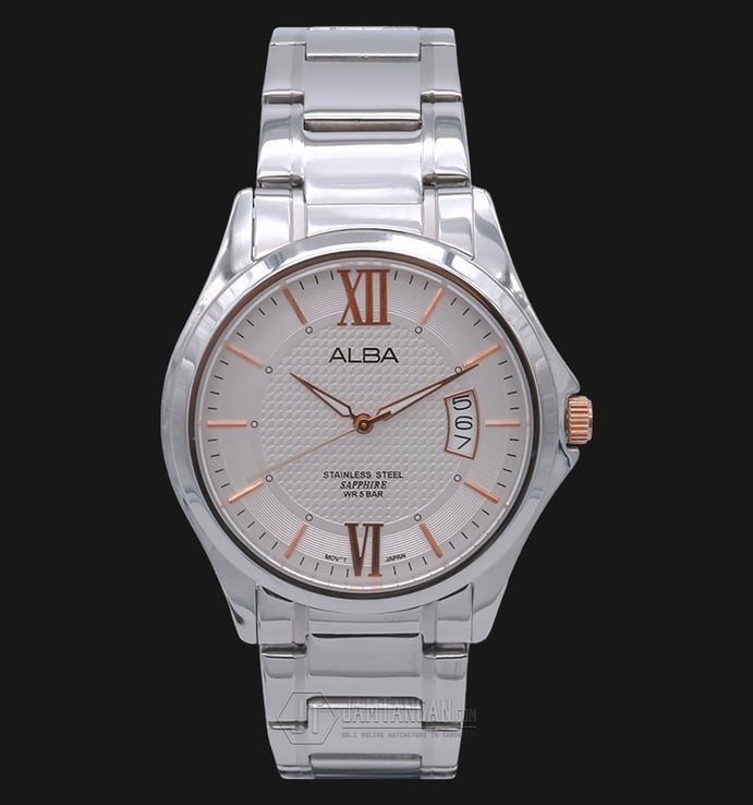 Alba AS9953X1 White Dial Stainless Steel Bracelet