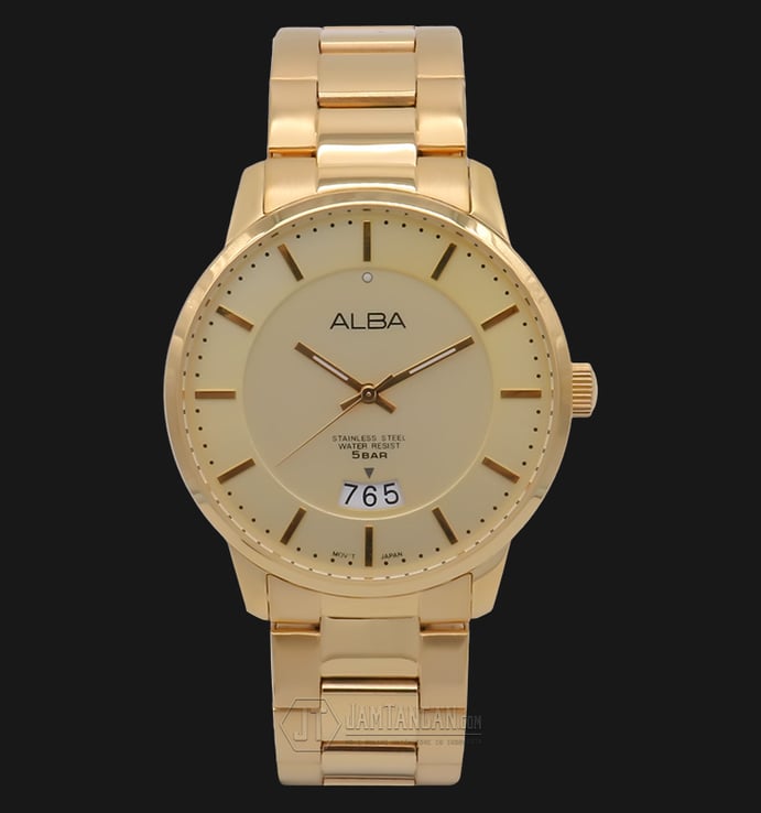 Alba AS9966X1 Gold Dial Stainless Steel Bracelet