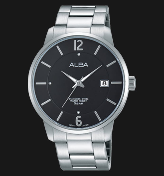 Alba AS9975X1 Black Dial Stainless Steel Bracelet