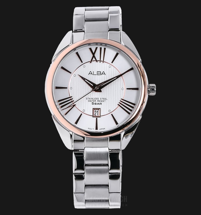 Alba AS9A62X1 Silver Patterned Dial Stainless Steel Bracelet